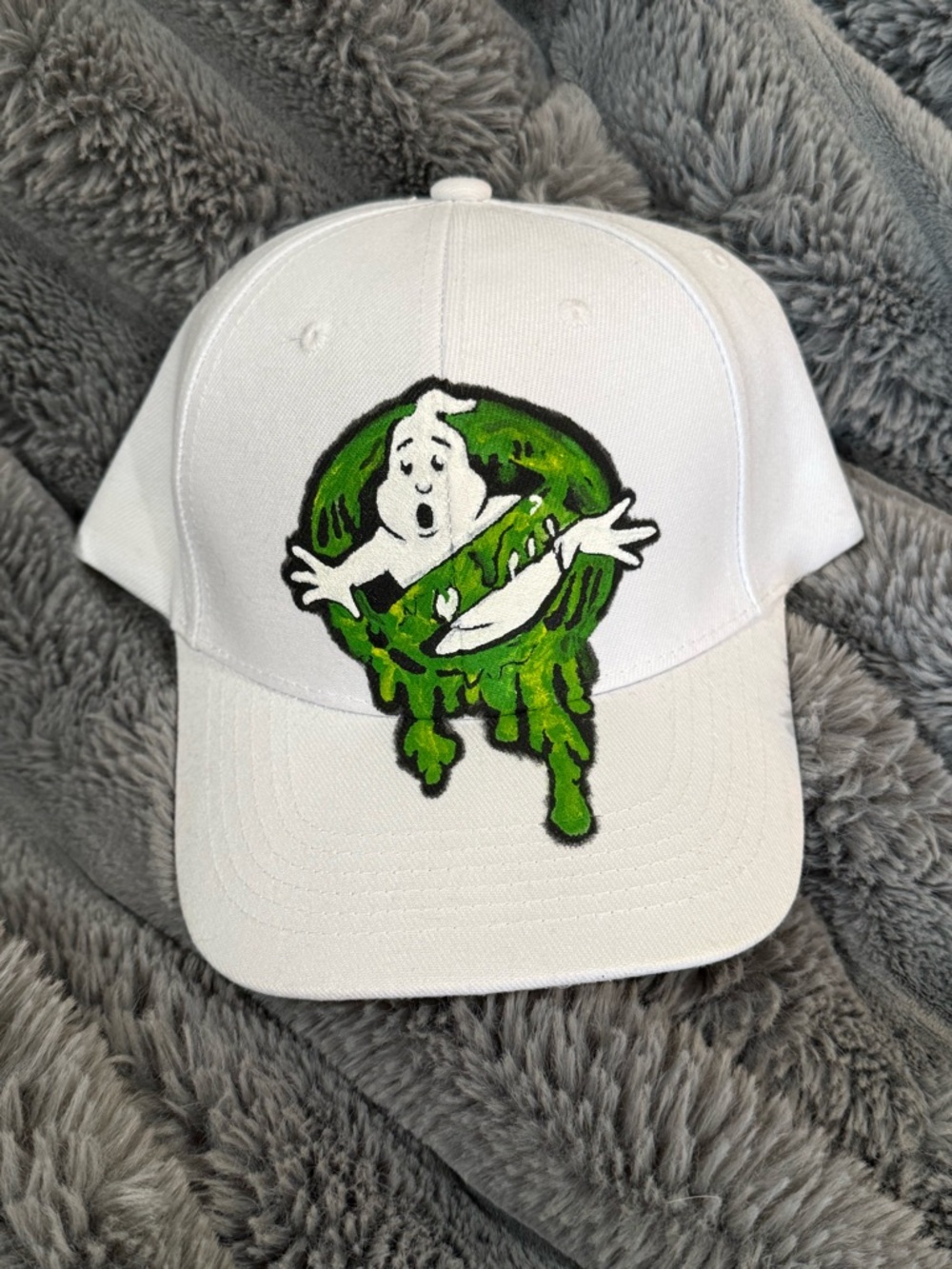 Custom Hand Painted Ghostbusters No Ghost Logo Baseball Cap Hat - Picture 3 of 6
